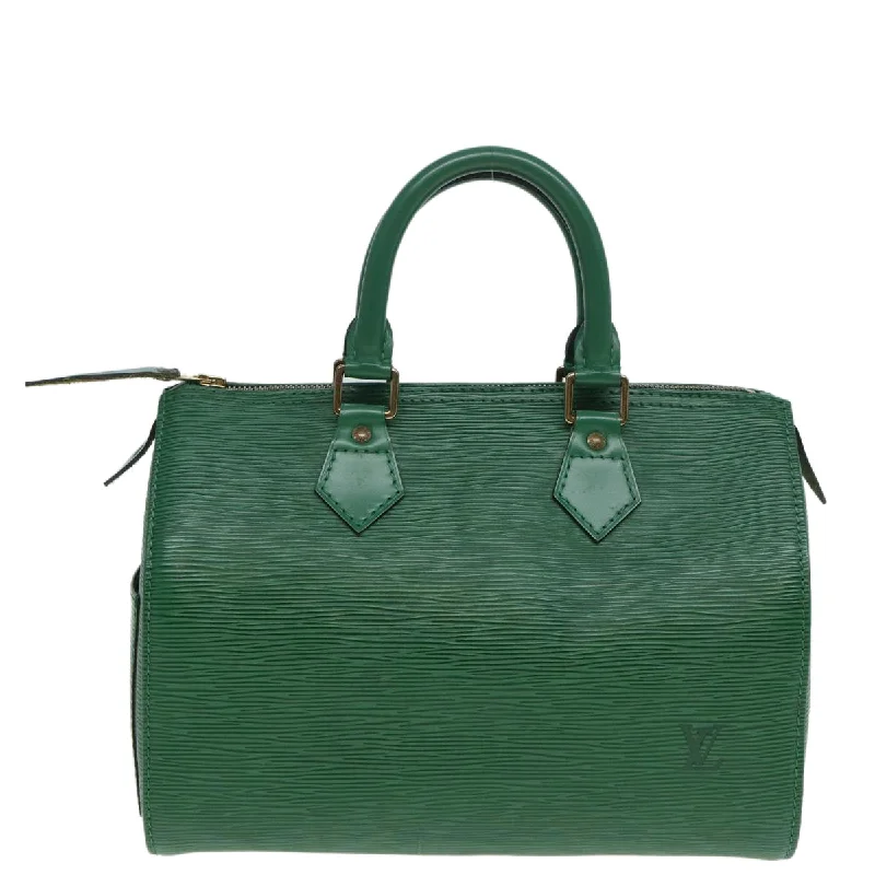 Louis Vuitton handbags with gold accents -LOUIS VUITTON Epi Speedy 25 Hand Bag Borneo Green M43014 LV 86857