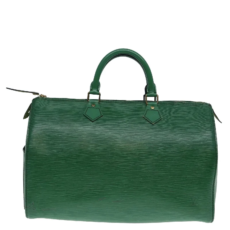 Louis Vuitton signature bags with leather handles -LOUIS VUITTON Epi Speedy 35 Hand Bag Borneo Green M42994 LV 84500