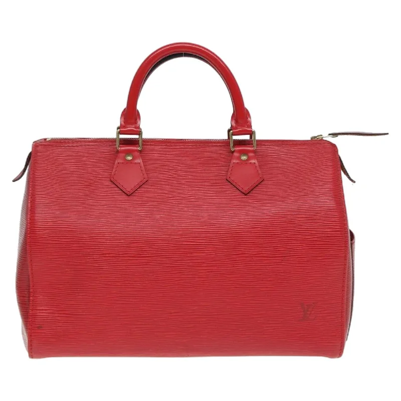 Louis Vuitton leather handbags with canvas lining -LOUIS VUITTON Epi Speedy 35 Hand Bag Castilian Red M42997 LV 85977