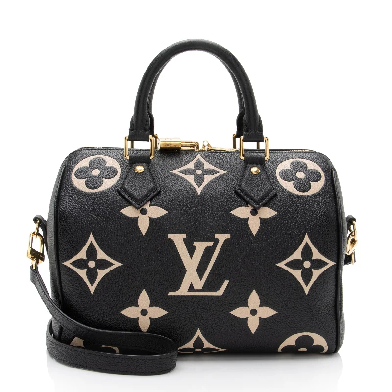 Louis Vuitton bags with neutral color schemes -Louis Vuitton Giant Monogram Empreinte Speedy Bandouliere 25 Satchel (SHF-5yqVPC)