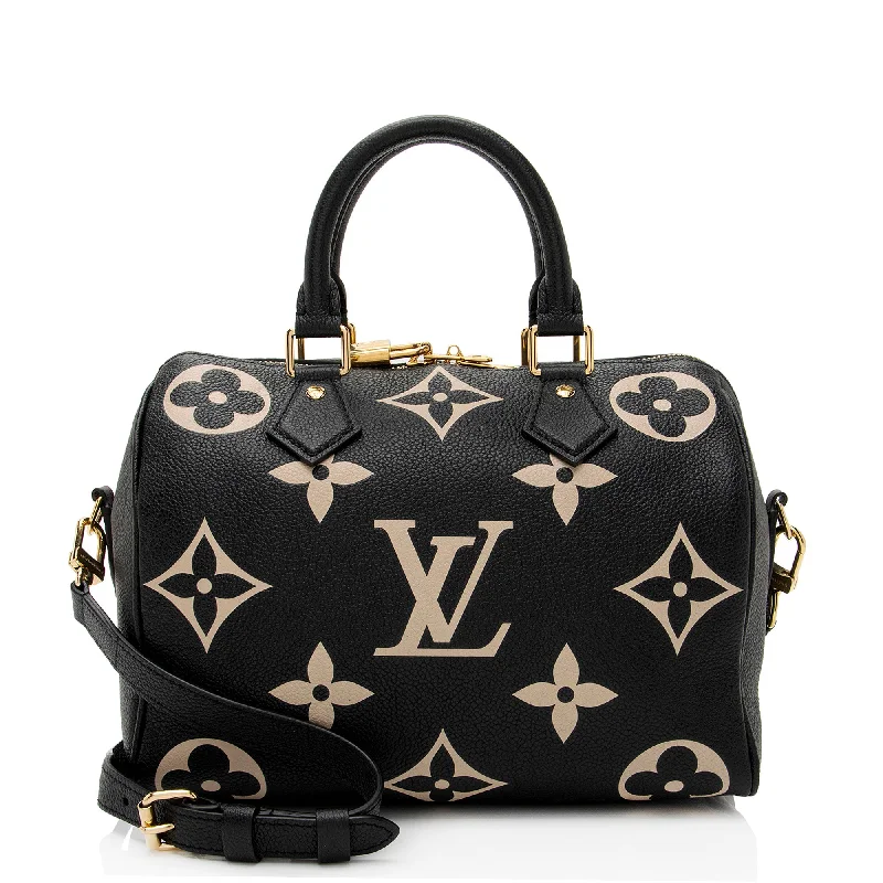 Louis Vuitton bags with a luxurious touch -Louis Vuitton Giant Monogram Empreinte Speedy Bandouliere 25 Satchel (SHF-SoZeid)