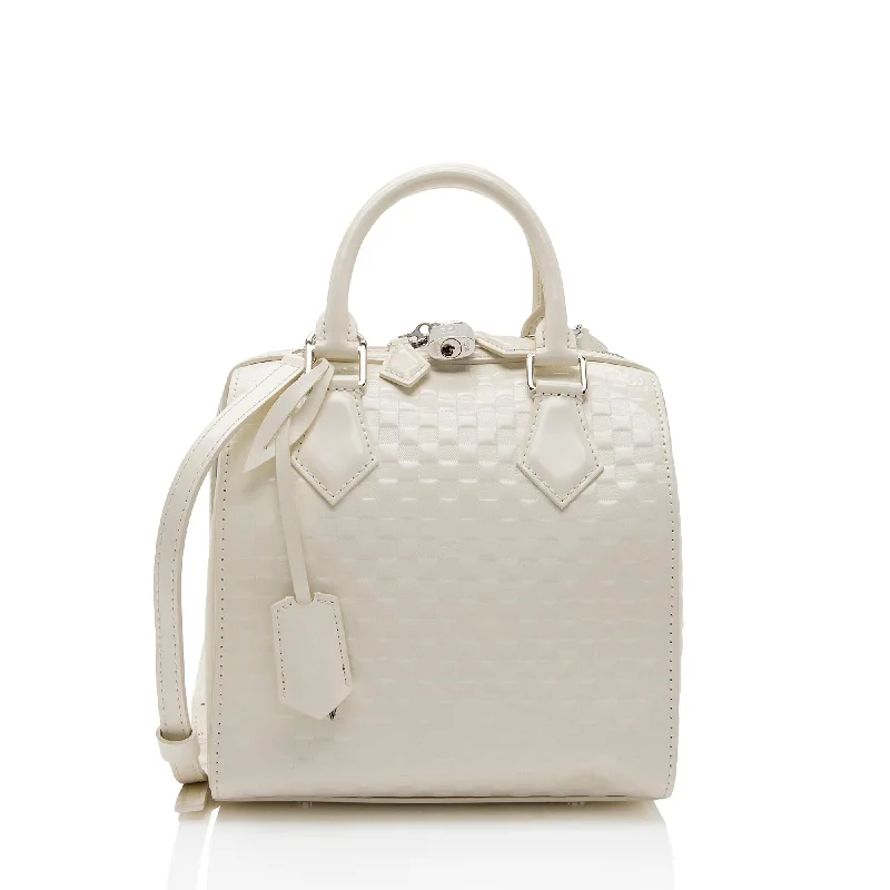 Louis Vuitton bags with leather straps -Louis Vuitton Limited Edition Damier Facette Speedy Cube PM Satchel (SHF-kJhdVp)