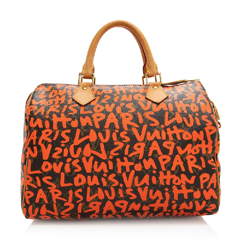 Louis Vuitton crossbody bags for women -Louis Vuitton Limited Edition Monogram Graffiti Speedy 30 Satchel (SHF-20369)