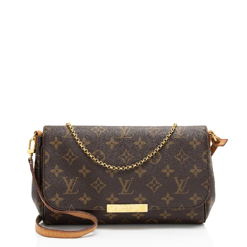 Louis Vuitton bags with sleek hardware -Louis Vuitton Monogram Canvas Favorite MM Shoulder Bag (SHF-xFSUWY)