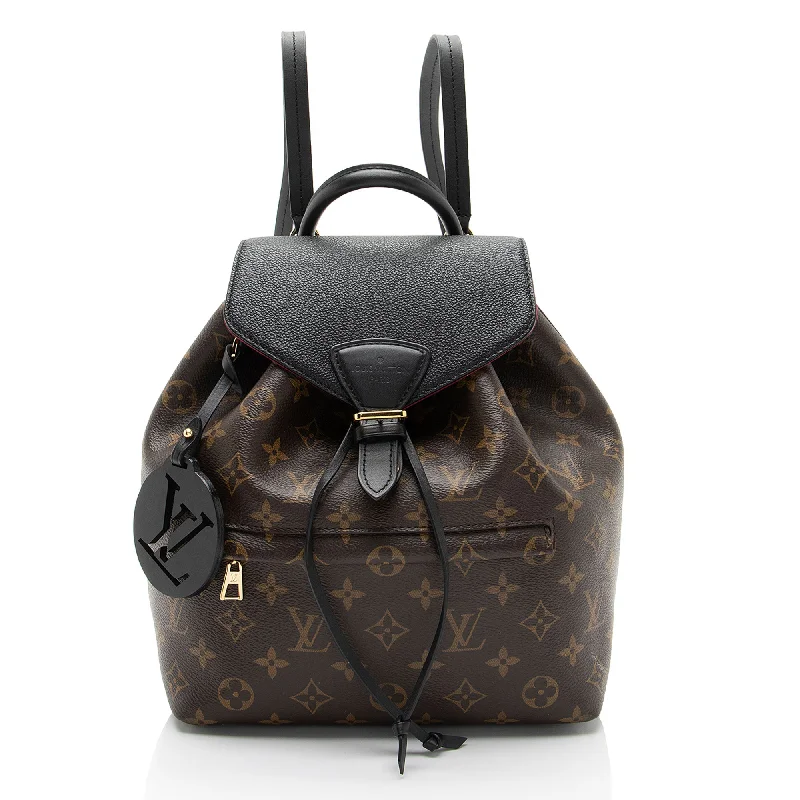 Louis Vuitton bags with bold leather design -Louis Vuitton Monogram Canvas Montsouris PM NM Backpack (SHF-wrbDw1)