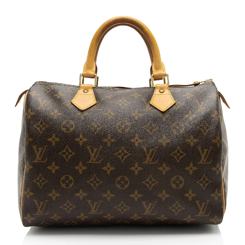 Louis Vuitton handbags with smooth leather finishes -Louis Vuitton Monogram Canvas Speedy 30 Satchel (SHF-DYPAzE)