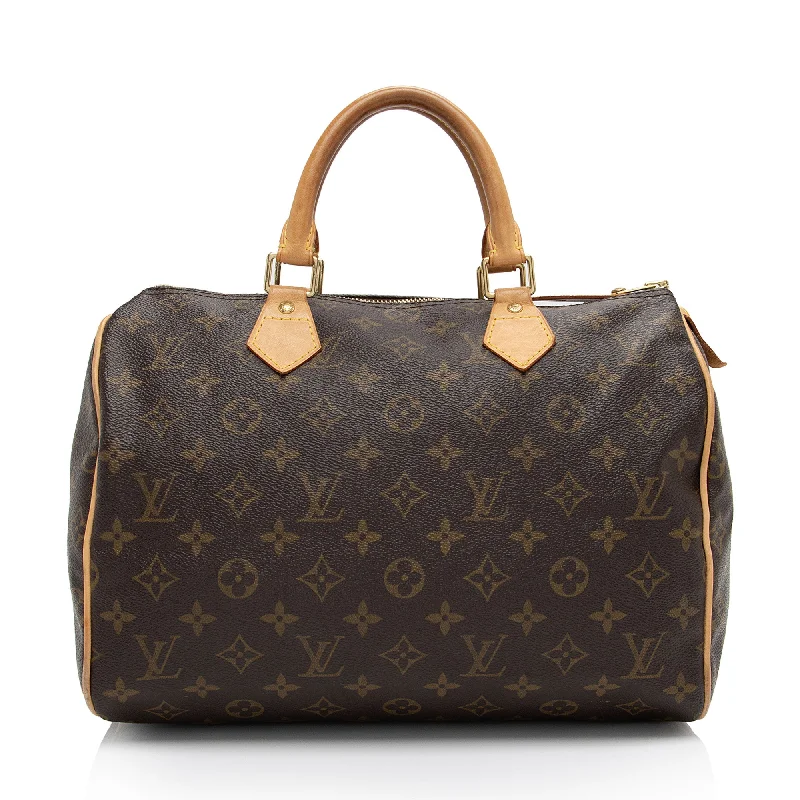 Louis Vuitton bags with stunning metallic accents -Louis Vuitton Monogram Canvas Speedy 30 Satchel (SHF-E4SXWh)