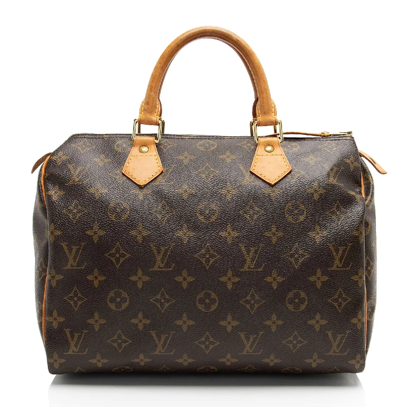 Louis Vuitton bags with embossed leather textures -Louis Vuitton Monogram Canvas Speedy 30 Satchel (SHF-ru909w)