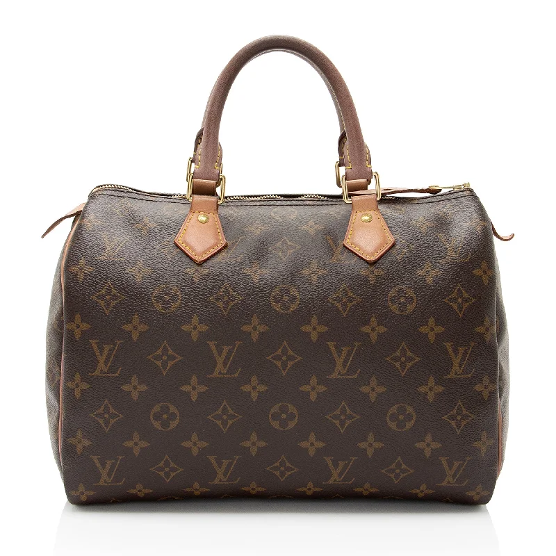 Louis Vuitton bags with decorative hardware -Louis Vuitton Monogram Canvas Speedy 30 Satchel (SHF-w8aaxC)