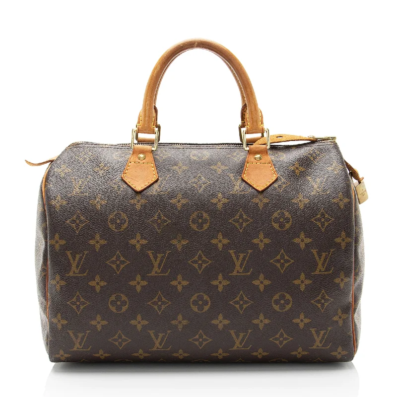 Louis Vuitton leather handbags with gold-tone hardware -Louis Vuitton Monogram Canvas Speedy 30 Satchel (SHF-xGja6B)