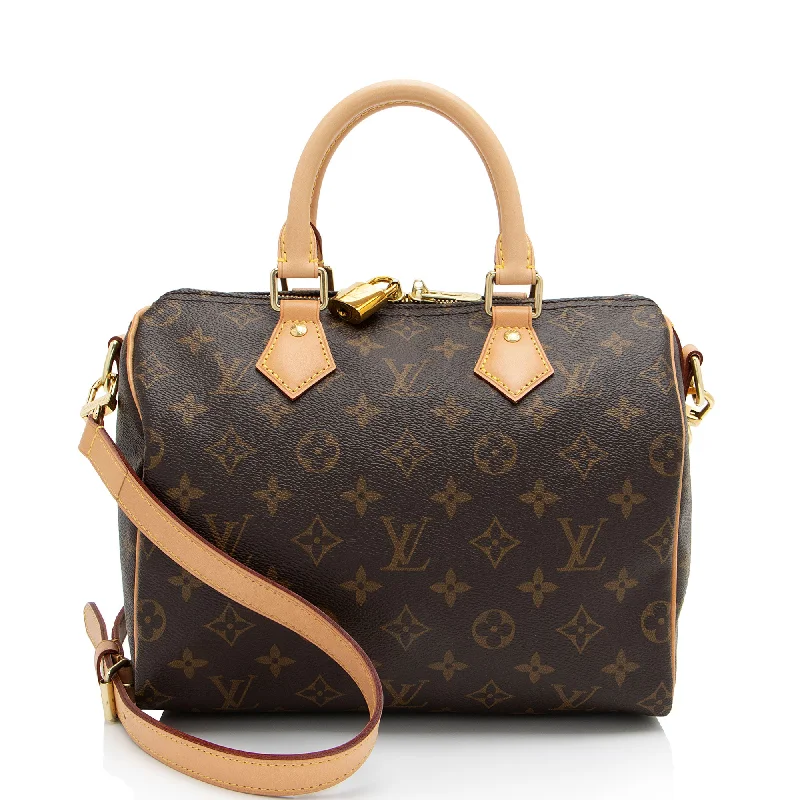 Louis Vuitton bags with decorative hardware -Louis Vuitton Monogram Canvas Speedy Bandouliere 25 Satchel (SHF-3K4Gdy)