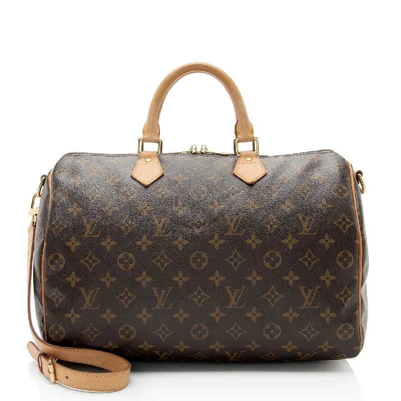 Louis Vuitton bags for the fashion elite -Louis Vuitton Monogram Canvas Speedy Bandouliere 35 Satchel (SHF-rOaWtz)