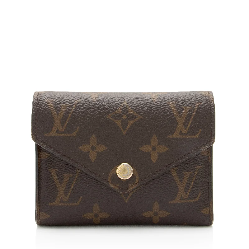 Louis Vuitton handbags with tailored finishes -Louis Vuitton Monogram Canvas Victorine Wallet (SHF-7ha4BL)