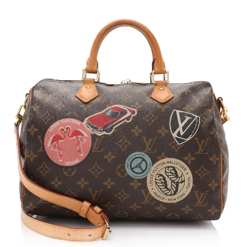 Louis Vuitton bags for every occasion in style -Louis Vuitton Monogram Canvas World Tour Speedy Bandouliere 30 Satchel (SHF-BIQxNQ)