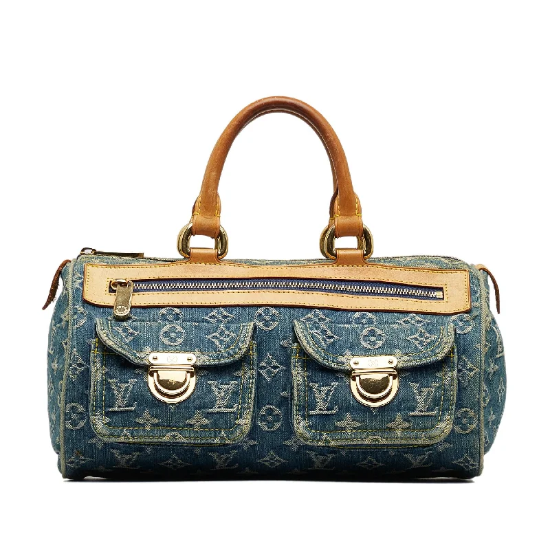 Louis Vuitton leather handbags with embossed finishes -Louis Vuitton Monogram Denim Neo Speedy 30 (SHG-QNaAzn)