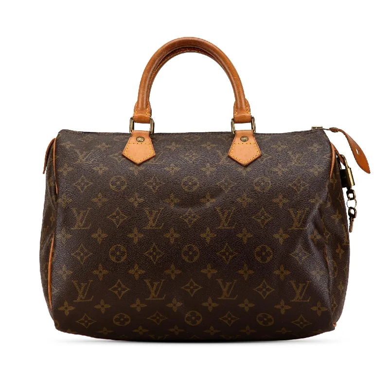 Louis Vuitton bags with leather accents -Louis Vuitton Monogram Speedy 30 (SHG-1g8Knb)