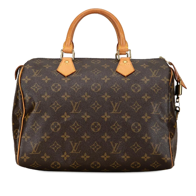 Louis Vuitton bags with leather accents -Louis Vuitton Monogram Speedy 30 (SHG-q0e3pe)