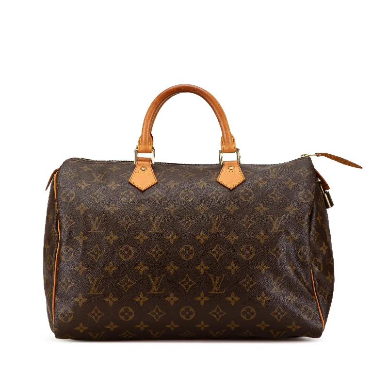 Louis Vuitton monogrammed bags for stylish women -Louis Vuitton Monogram Speedy 35 (SHG-kUidFd)