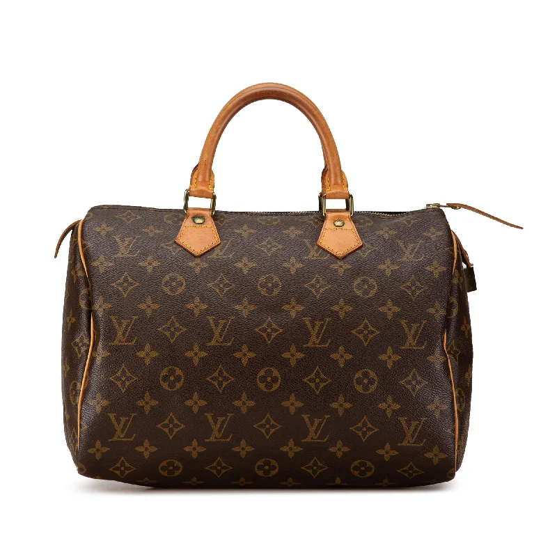 Louis Vuitton bags with chic leather finishes -Louis Vuitton Monogram Speedy 35 (SHG-N4Nbnw)