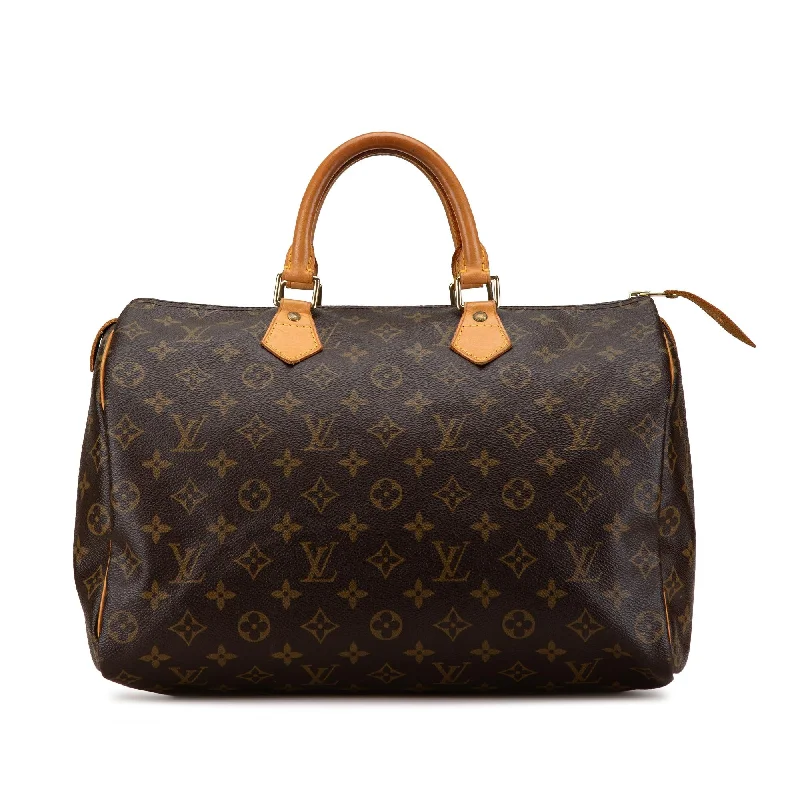 Louis Vuitton leather bags with minimalist appeal -Louis Vuitton Monogram Speedy 35 (SHG-NJk70T)