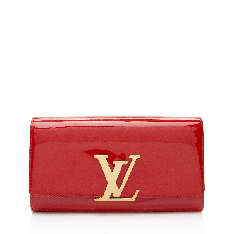 Louis Vuitton handbags with classic features for women -Louis Vuitton Patent Leather Louise Neo Sobe Clutch (SHF-AYeUxs)