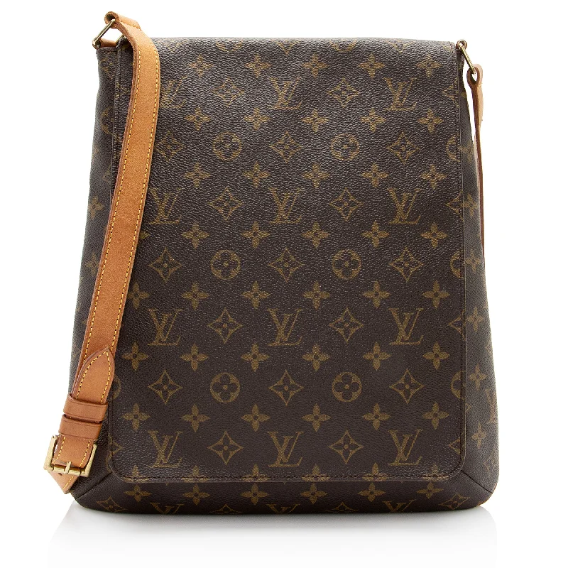 Louis Vuitton leather handbags with gold-tone hardware -Louis Vuitton Vintage Monogram Canvas Musette Salsa GM Shoulder Bag (SHF-P6budw)