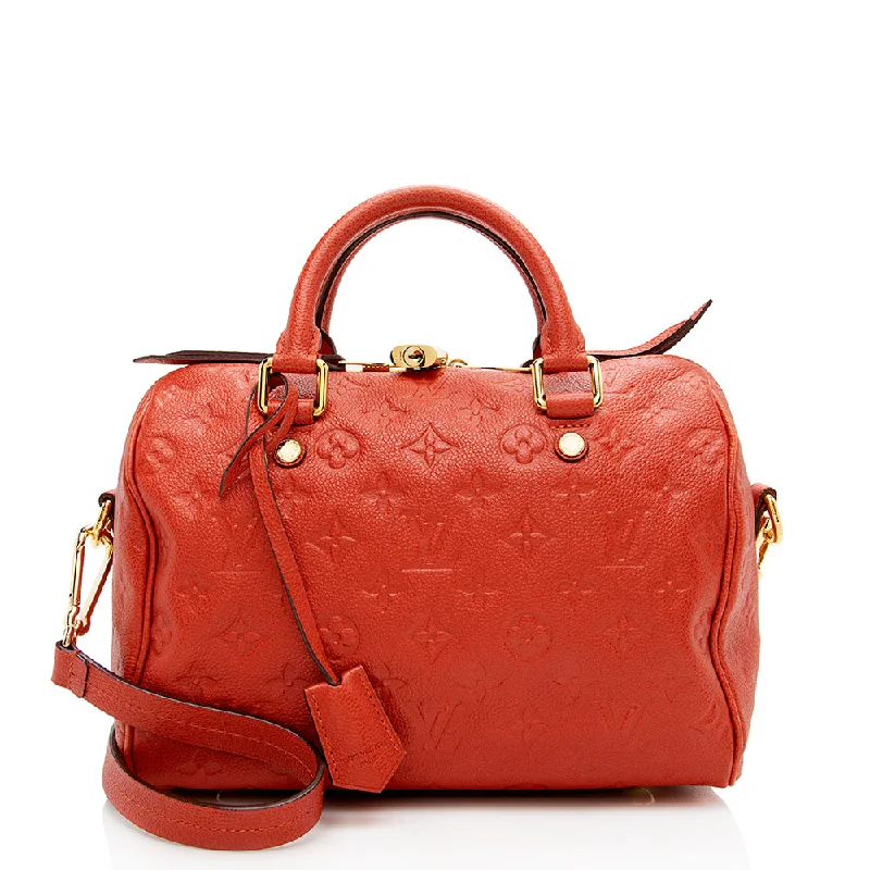 Louis Vuitton bags with iconic locks -Louis Vuitton Monogram Empreinte Speedy Bandouliere 25 Satchel (SHF-16657)