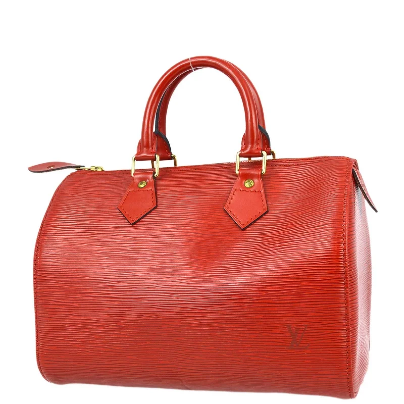 Louis Vuitton handbags for chic street style -Louis Vuitton 1995 Red Epi Speedy 25 Handbag M43017