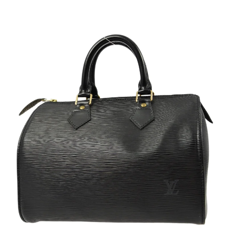 Louis Vuitton bags for weekend getaways -Louis Vuitton 1994 Black Epi Speedy 25 Handbag M43012