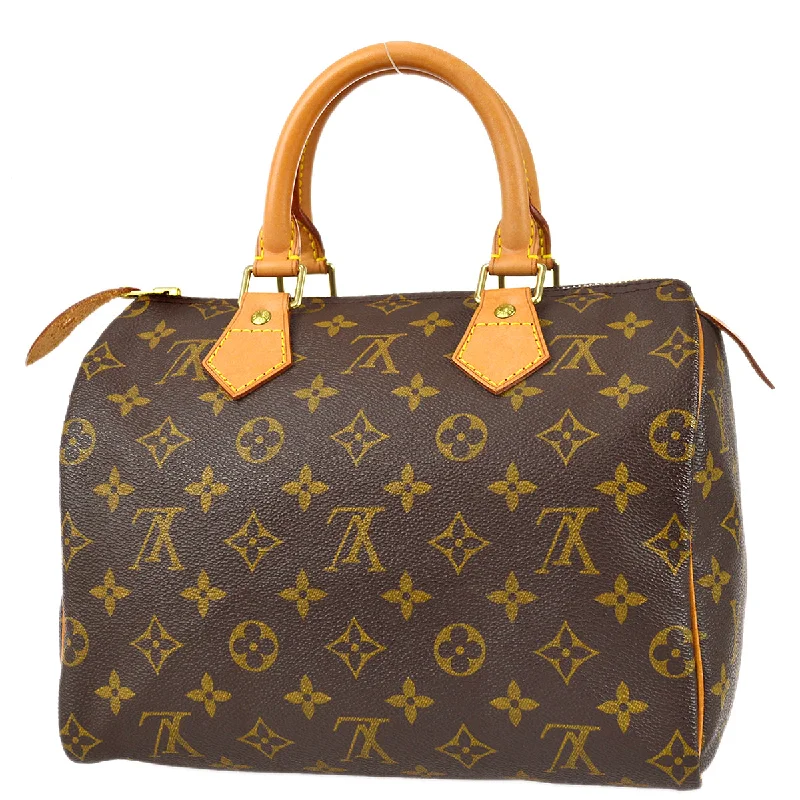 Louis Vuitton handbags with signature hardware -Louis Vuitton 1999 Monogram Speedy 25 M41528