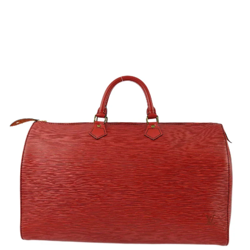 Louis Vuitton bags with luxury fabric textures -Louis Vuitton 1990 Red Epi Speedy 40 Handbag M42987