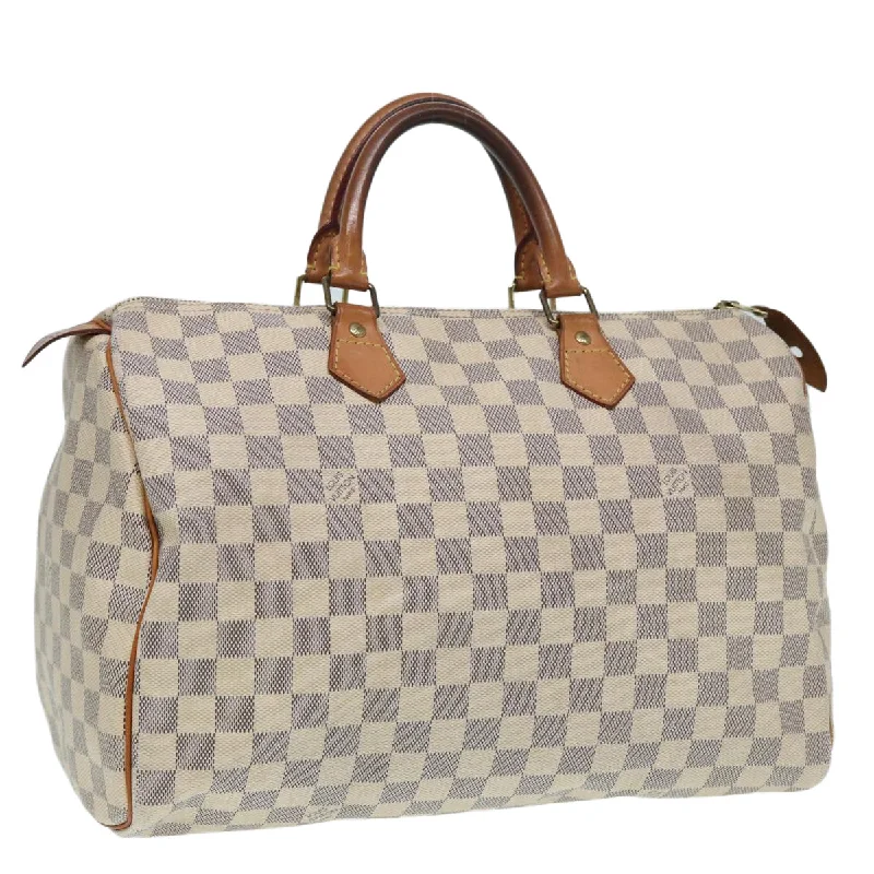 Louis Vuitton handbags for luxury shoppers -LOUIS VUITTON Damier Azur Speedy 35 Hand Bag N41535 LV Auth 87428