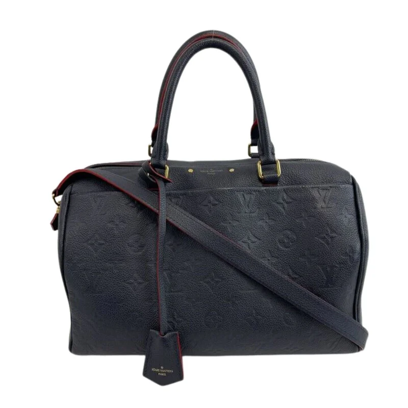 Louis Vuitton leather bags with timeless appeal -LOUIS VUITTON - Empreinte Speedy Bandouliere 30 NM Navy Blue Top Handle w/ Strap