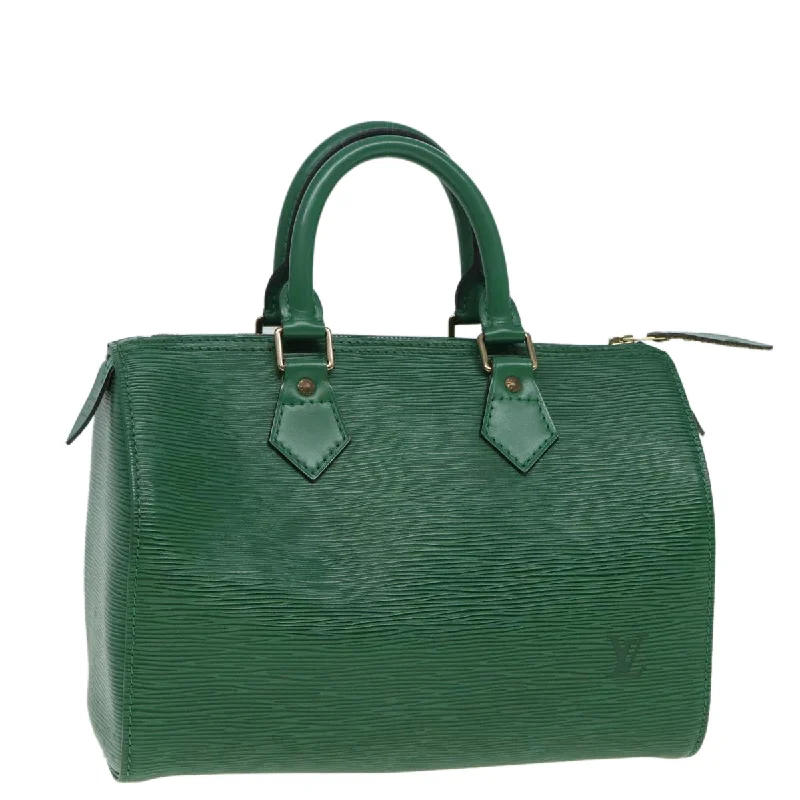 Louis Vuitton leather handbags with custom engravings -LOUIS VUITTON Epi Speedy 25 Hand Bag Borneo Green M43014 LV Auth 86857